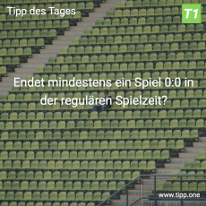 Der 16. Tipp des Tages: Endet mindestens ein Spiel 0:0 in der regulären Spielzeit?