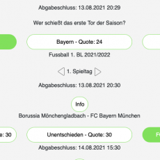 Die neue Saison beginnt. Der erste Tipp des Tages: Wer schießt das erste Tor der Saison?