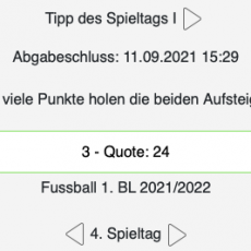 Der vierte Tipp des Spieltags: Wie viele Punkte holen die beiden Aufsteiger?
