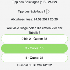 Der sechste Tipp des Spieltags: Wie viele Siege holen die ersten vier?