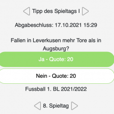 Der achte Tipp des Spieltags: Fallen in Leverkusen mehr Tore als in Augsburg?