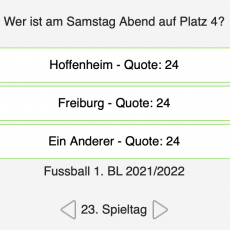 Der 23. Tipp des Spieltags: Wer ist am Samstag Abend auf Platz 4?