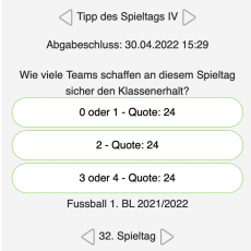 Der 32. Tipp des Spieltags: Wie viele Teams schaffen an diesem Spieltag sicher den Klassenerhalt?