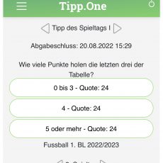 Der dritte Tipp des Spieltags bei Tipp.One: Wie viele Punkte holen die letzten drei der Tabelle?