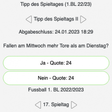 Der 17. Tipp des Spieltags bei Tipp.One: Fallen am Mittwoch mehr Tore als am Dienstag?