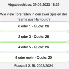 Der Tipp zum 8. Spieltag in Liga 2: Wie viele Tore fallen in den zwei Spielen der Teams aus Hamburg?