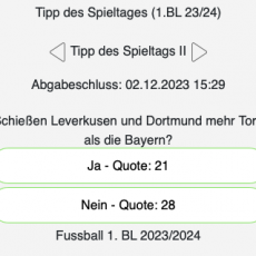 Der 13. Tipp des Tages in der 1. Liga: Schießen Leverkusen und Dortmund mehr Tore als die Bayern?