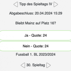 Der Tipp zum 30. Spieltag in Liga 1: Bleibt Mainz auf Platz 16?