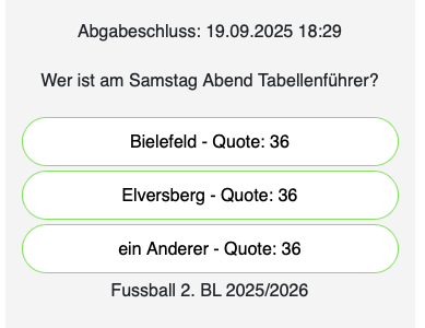 Viele Kandidaten auf die Tabellenführung der 2. Liga am Samstag Abend des 6. Spieltags. Wer macht das Rennen?
