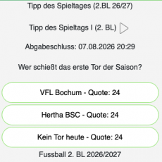 Der Tipp des Tages zum 1. Spieltag der 2. Liga Der Tipp des Tages zum 1. Spieltag der 2. Liga